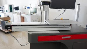 50W Raycus Fiber Laser Marking Machine With Sliding Worktable