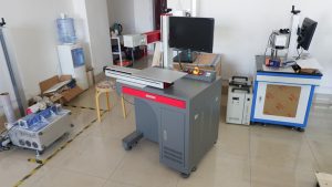 50W Raycus Fiber Laser Marking Machine With Sliding Worktable