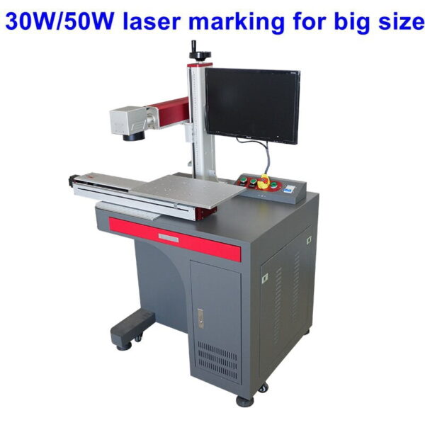 50W Raycus Fiber Laser Marking Machine With Sliding Worktable - Image 1