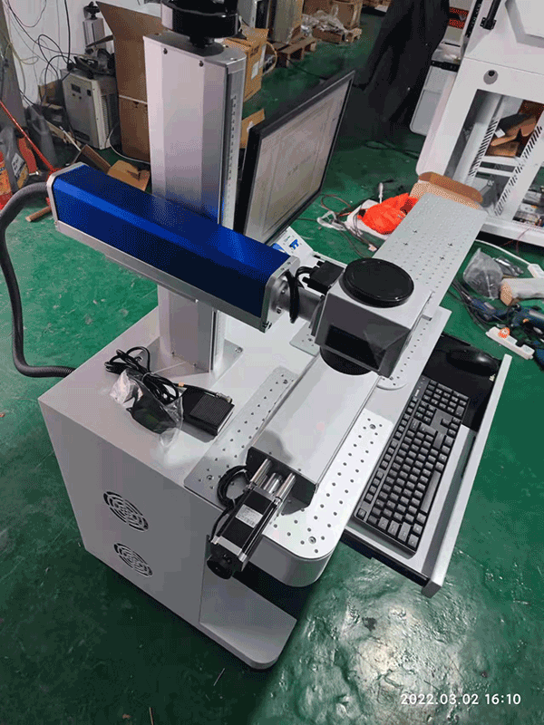 50W Raycus Fiber Laser Marking Machine With Sliding Worktable
